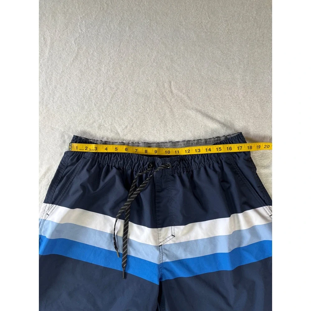 Hurley Mens XXL Board Shorts Navy Blue Swim Trunks Elastic Waist Drawstring